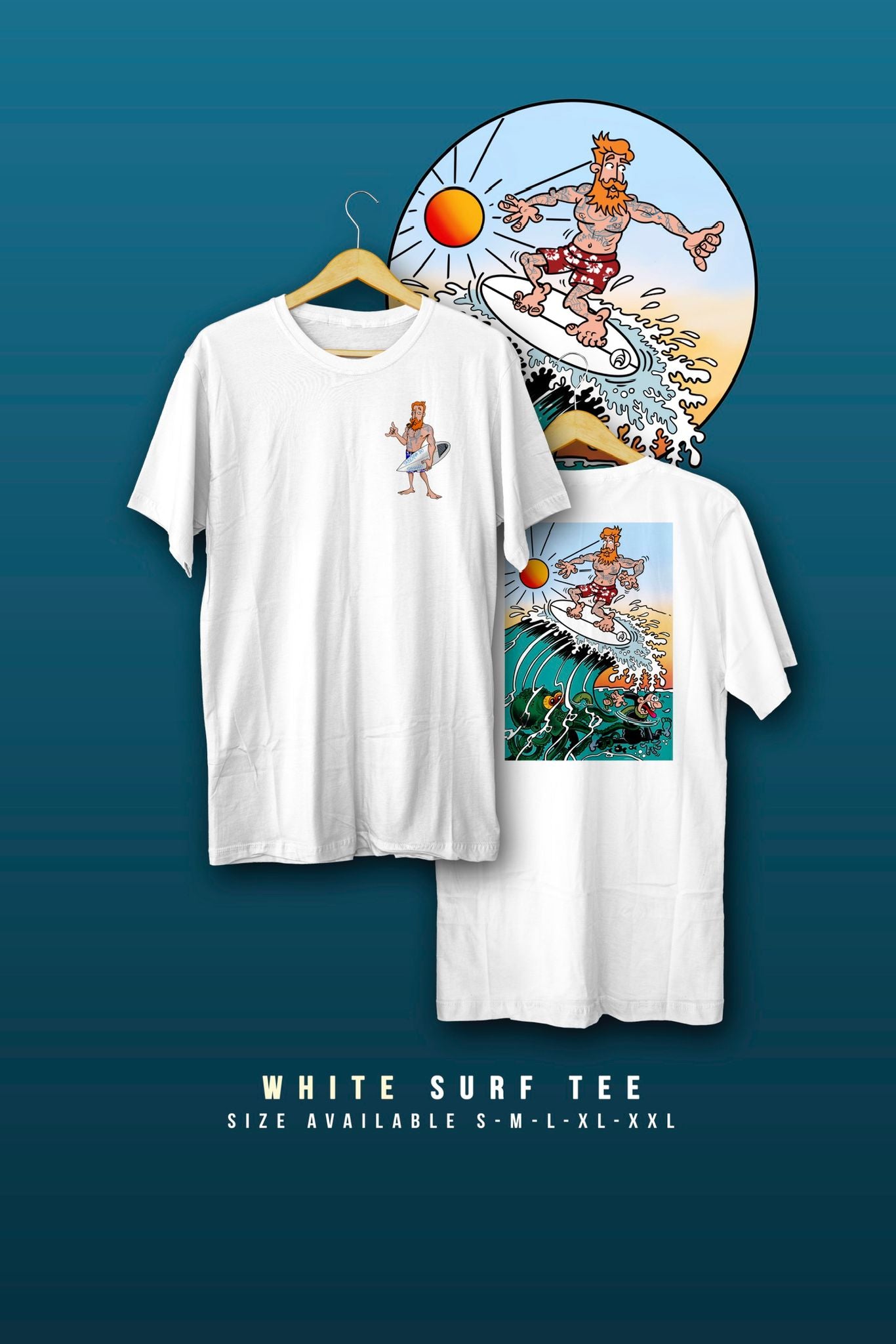 WHITE SURF TEE